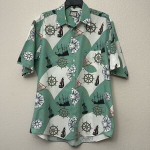 Windsor Shirt Company Nautical Print Shirt Size Large